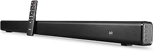 Pyle 32" 2.0 Channel Soundbar Speaker - Convertible Wireless Bluetooth Audio Speaker for TV, Optical & AUX Input, LED Lights, Coaxial & RCA Cables, Built-in Class D Stereo Power Amplifier