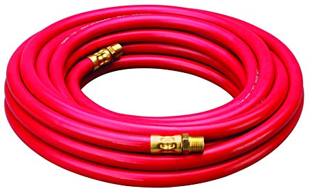 Amflo 512-25E Red 300 PSI Rubber Air Hose 1/4" x 25' With 1/4" MNPT End Fittings