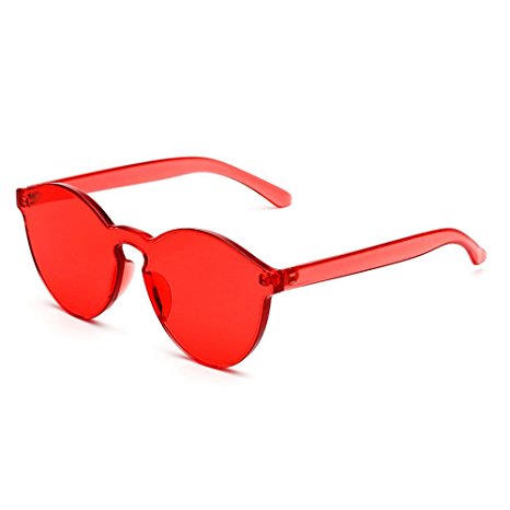 MINCL/Fashion Party Rimless One Piece Clear Lens Color Sunglasses -yhl