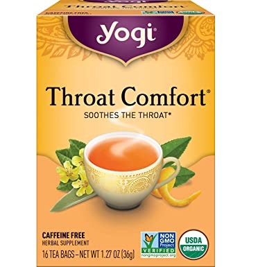 Yogi Tea - Throat Comfort (4 Pack) - Soothes the Throat - 64 Tea Bags