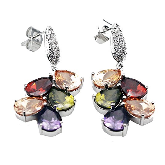 HERMOSA Multi Gemstones Sets 925 Sterling Silver Peridot Amethyst Garnet Morganite