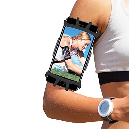Running Sports Armband Workout Cell Phone Wristband Silicone Multifunction with Key Holder Slot Earphone Connection for iPhone 7 Plus 6 6S Smartphone 4-6 inch ALOVA