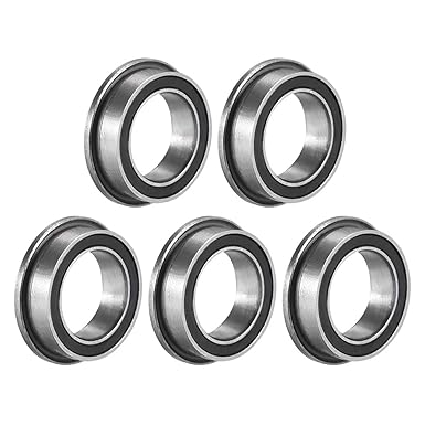 uxcell MF128-2RS Flanged Ball Bearing 8x12x3.5mm Double Sealed (GCr15) Chrome Steel Flange Rip Bearings 5pcs