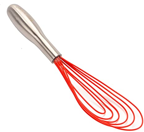 Jillmo Whisk, Easy Grip Silicone Flat Whisk 11.5inch