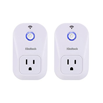 Kimitech Smart Plug (2-Pack), No Hub Required, Wi-Fi Socket, Works with Alexa, UL Listed for Android IOS with Timing Function
