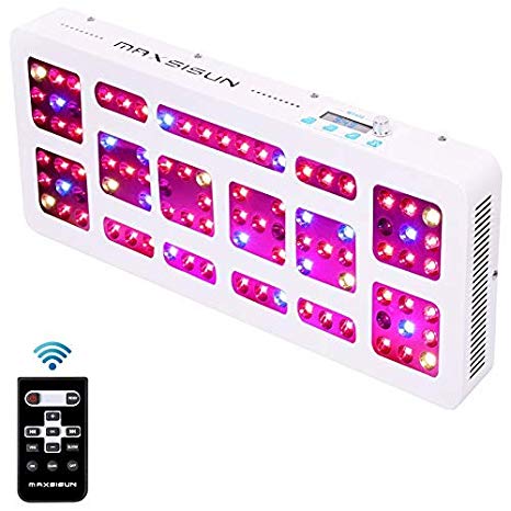 MAXSISUN Timer Control 450W LED Grow Light 12-Band Dimmable Full Spectrum for Indoor Hydroponics Plants Veg and Flowering