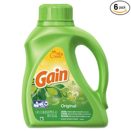 Gain Liquid Laundry Detergent, Original, 50oz Bottle, 6/Carton