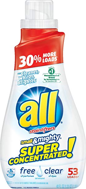 All Small & Mighty HE Laundry Detergent, Free & Clear, 40 Ounce
