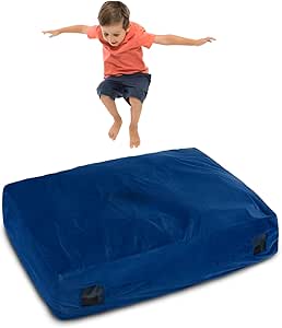 Goplus Crash Pad, 57"x57"/ 47"x35.5" Sensory Mat with Foam Blocks and Washable Velvet Cover for Kids and Adults Play, Therapy, Jump, Relax