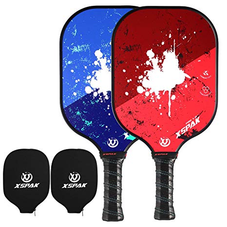 XS XSPAK Graphite Pickleball Paddle Set, Lightweight Graphite Honeycomb Composite Core Paddles Sets of 2, USAPA Approved