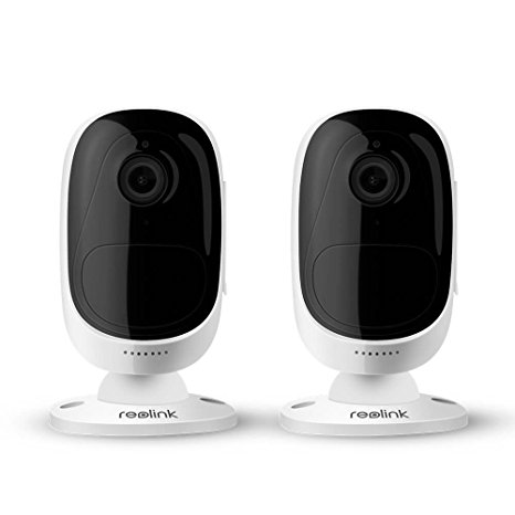 Reolink Argus 100% Wire-Free 1080p HD Outdoor Wireless Battery-Powered Security Camera for Home Surveillance with Two Way Audio Micro SD Card Slot & Night Vision(2 pack)