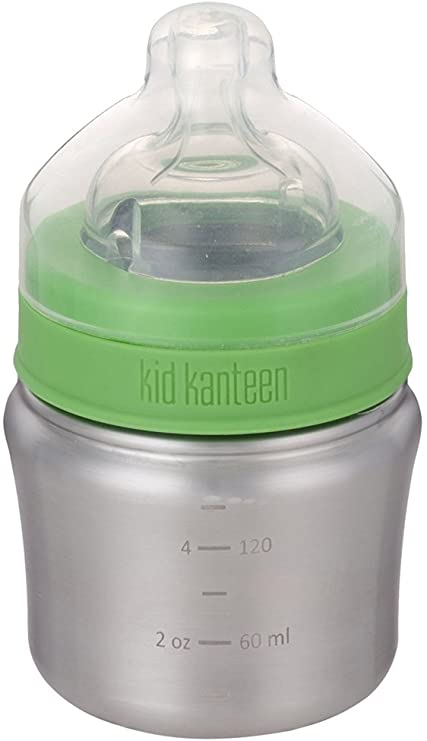 Klean Kanteen Kid Kanteen Wide Mouth Single Wall Stainless Steel Baby Bottle with Dust Cover