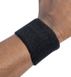 Ergodyne Chill-Its 6500 Absorptive Moisture-Wicking Wrist Sweatband, Black