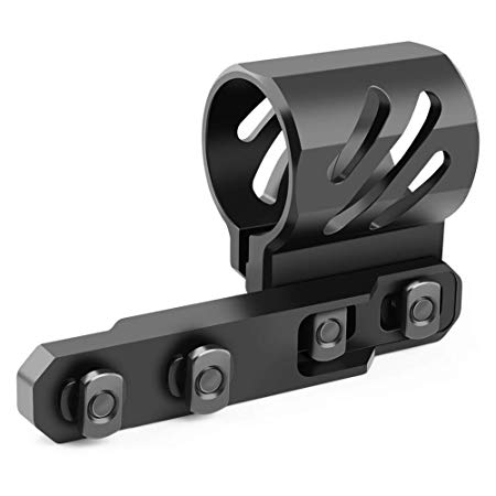 Feyachi M-Lok Offset Flashlight Ring Mount for Mlok Rail System - 2 Mounting Inserts Included fits 27mm 25.4mm 20mm Diameter Flashlight