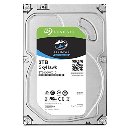 Seagate SkyHawk 3TB Surveillance Hard Drive - SATA 6Gb/s 64MB Cache 3.5-Inch Internal Drive (ST3000VX010)