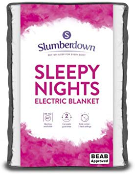 Slumberdown Sleepy Nights Quilted Electric Blanket with 3 Heat Settings, Double