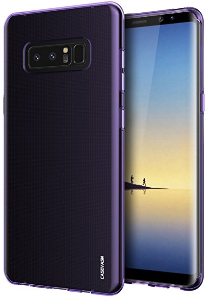 Galaxy Note 8 Case, CASEVASN [Shockproof] Anti-Scratches TPU Gel Slim Fit Soft Skin Silicone Protective Case Cover For Samsung Galaxy Note 8 (Purple)