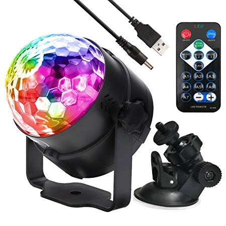 Disco Ball disco lights Strobe Lamp Stage Lights Crystal Magic Ball lighting for Birthday, Christmas, Disco, Dance, Home Party Sound Activated Remote Control for Disco Xmas KTV club Pub Show