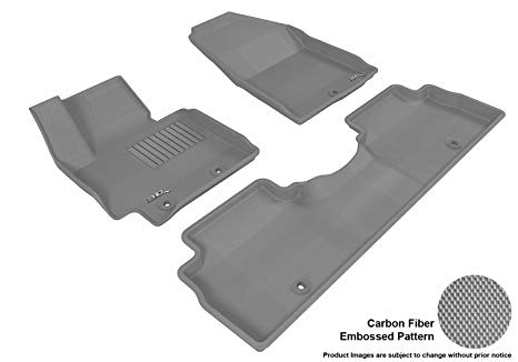 3D MAXpider Complete Set Custom Fit All-Weather Floor Mat for Select Kia Soul Models - Kagu Rubber (Gray)