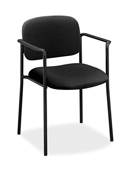 HON Scatter Guest Chair - Leather Stacking Chair Office Furniture, Black (HVL606)