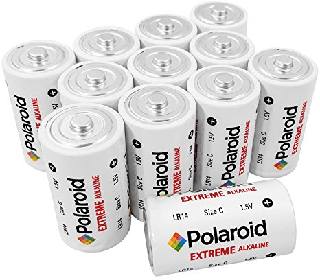 Polaroid C Extreme Alkaline Batteries (12 Pack)