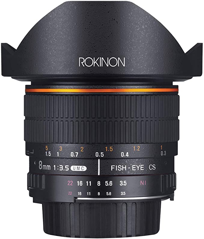 Rokinon FE8M-N 8mm F3.5 Fisheye Lens for Nikon (Black)