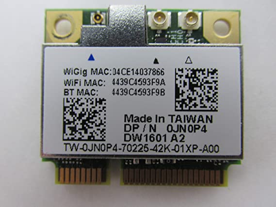 Dell JN0P4 1601 DW1601 WiFi 802.11 a/b/g/n   Bluetooth   WiGig Half-Height Mini-PCI Express Card - JN0P4