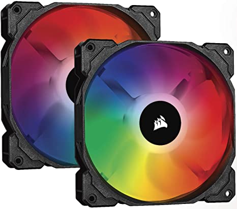 Corsair iCUE SP140 RGB PRO, RGB LED, Low-Noise, High Airflow, Case Cooling Fan (Dual Pack), 140 mm