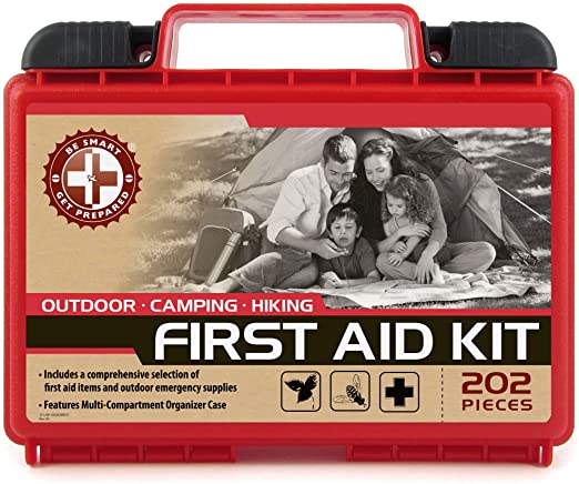 Be Smart Get Prepared 202 Piece First Aid Kit, Outdoor, 1.5 Pound
