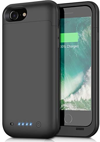 Battery Case for iPhone 8/7, 4500mAh Rechargeable Charging Case for iPhone 8 Extended Battery Pack for iPhone 7 Portable Charger Cover Power Backup, Black