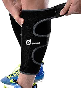 Odoland Calf Compression Sleeve Calf Brace for Calf Pain Relief Strain, Sprain, Tennis Leg and Calf Injury - Guard Leg and Adjustable Shin Splints Support for Sport Recovery Fitness and Running