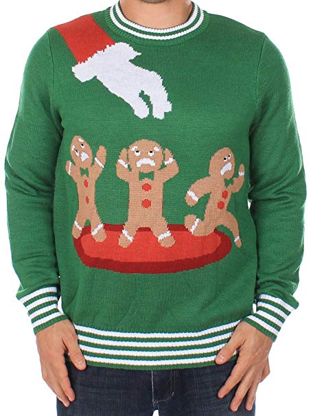 Tipsy Elves Ugly Christmas Sweater - Gingerbread Nightmare Sweater (Green)