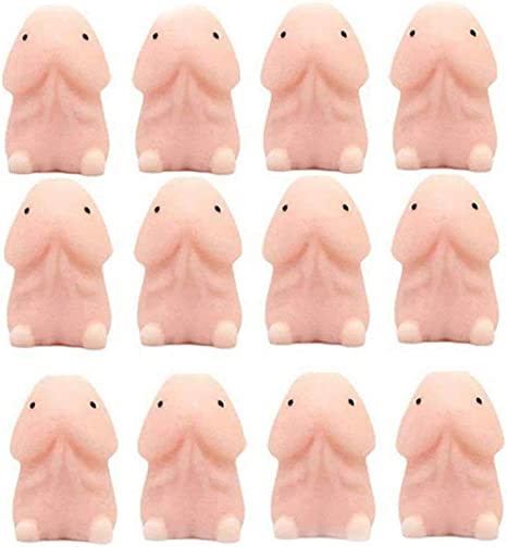 Julvie 12 Pcs Mini Soft Squeeze Toy Funny Novelty Squishy Animals Squeeze Toys Tricky Gifts Stress Relief Toys Birthday Gifts for Kids & Adults, 5*3*2.5cm, DFM41IK10YV0ZG09UHNQY