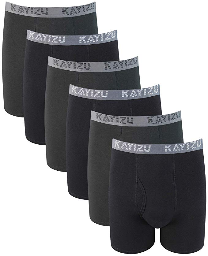 KAYIZU Brand Men's Underwear,Ultra Soft Cotton Classic Boxer Brief (6-Pack)