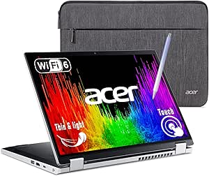 acer Aspire 3 Spin 14" 2 in 1 Laptop, 1920 x 1200 IPS Touchscreen, Intel Core i3-N305, Intel UHD Graphics, Webcam, Wi-Fi 6, Win 11 Home in S Mode, w/Stylus Pen (8GB RAM | 512GB PCIe SSD  Stylus Pen)