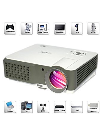 CO-Z 4000 Lumens Led 1080P HD Home Theater Multimedia Projecor with USB AV SD HDMI VGA