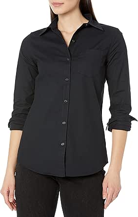 Amazon Essentials Women's Long Sleeve Button Down Stretch Oxford Shirt (Available in Plus Size)