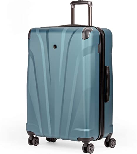 SWISSGEAR 7330 Hardside Spinner Luggage, Large Checked Suitcase - Teal