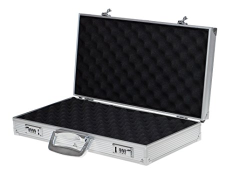 TMS Aluminum Framed Locking Gun Carry Case Handgun Pistol Revolver Lock Box Storage