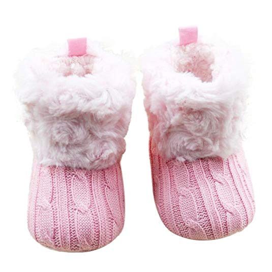Voberry Baby Premium Soft Sole Anti-Slip Warm Winter Infant Prewalker Toddler Button Snow Boots