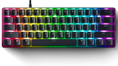 Razer Huntsman Mini 60% Gaming Keyboard: Fast Keyboard Switches - Clicky Optical Switches - Chroma RGB Lighting - PBT Keycaps - Onboard Memory - Classic Black