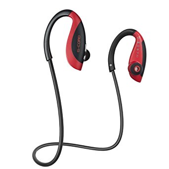 G-Cord Wireless Bluetooth 4.1 Sport Headphones Sweatproof Noise Cancelling In-Ear Earbuds with Stereo Sound