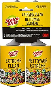 Scotch-Brite Extreme Clean Lint Roller, 50 Percent Stickier, Works Great On Pet Hair, 100 Sheets