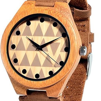 Tamlee Fashoin Casual Men's Quartz Watches Bamboo Wood Leather Strap Clock