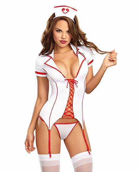 Dreamgirl Women's Sexy Triage Trixie Nurse Lingerie Costume Set