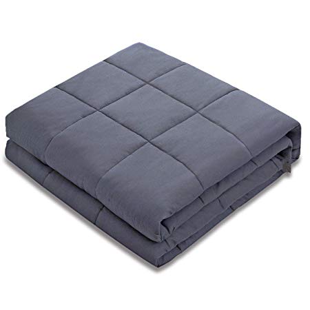 NICEUPPER Weighted Blanket 20lbs for Adult Weight 150-285lbs Individuals 60x80 Inches Heavy Blanket Fits Queen, King Size Beds and Sofa, Cotton Heavy Blanket Gravity Blanket, Grey