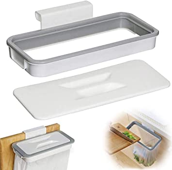 Odisen Portable Trash Bag Holder, Hanging RV Garbage Bag Holder with Lid Kitchen Trash Bin Garbage Bags Storage Rack