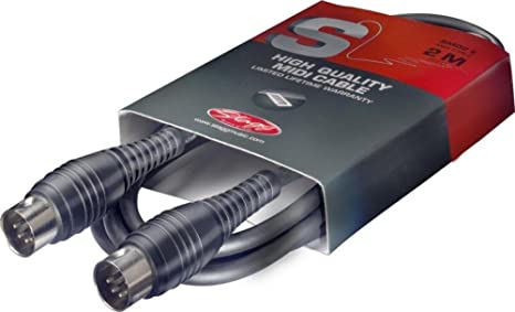 Stagg SMD2 E 2 m 5 Pin DIN Male Connector MIDI Cable