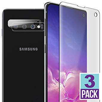 FlexGear Galaxy S10 Screen and Camera Lens Protector [Protective Kit] HD Film, Designed for Galaxy S10 (3-Pack)