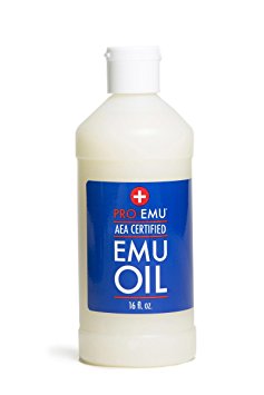 PRO EMU OIL (16oz) All Natural Emu Oil - AEA Certified - Made In USA - Best All Natural Oil for Face, Skin, Hair and Nails. Excellent for Dry Skin, Burns, Sunburns, Scars, Muscles and Joints